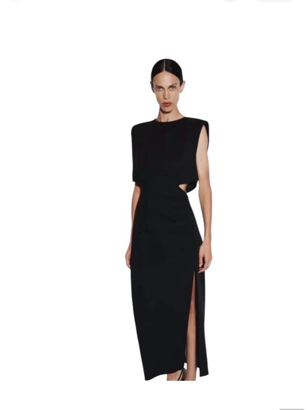 Zara Black Midi Cutout Dress